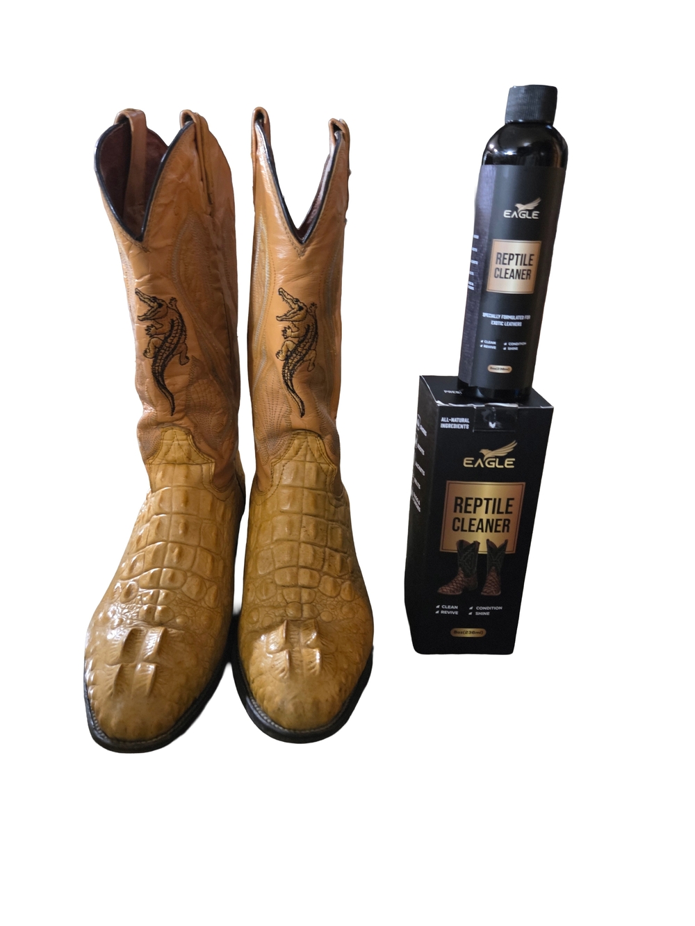 Vintage Vaquero Alligator Cowboy Boots Mens 8.5 With Cleaner